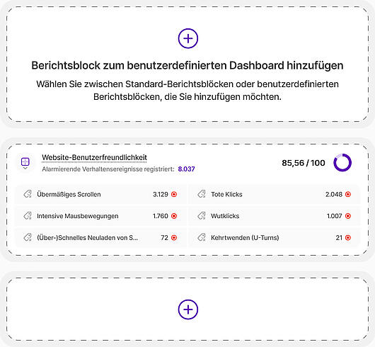 Anpassbare Berichte zur Website-Analyse