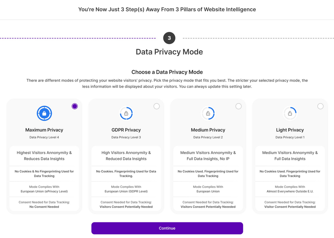 Weebly - Select Data Privacy Mode