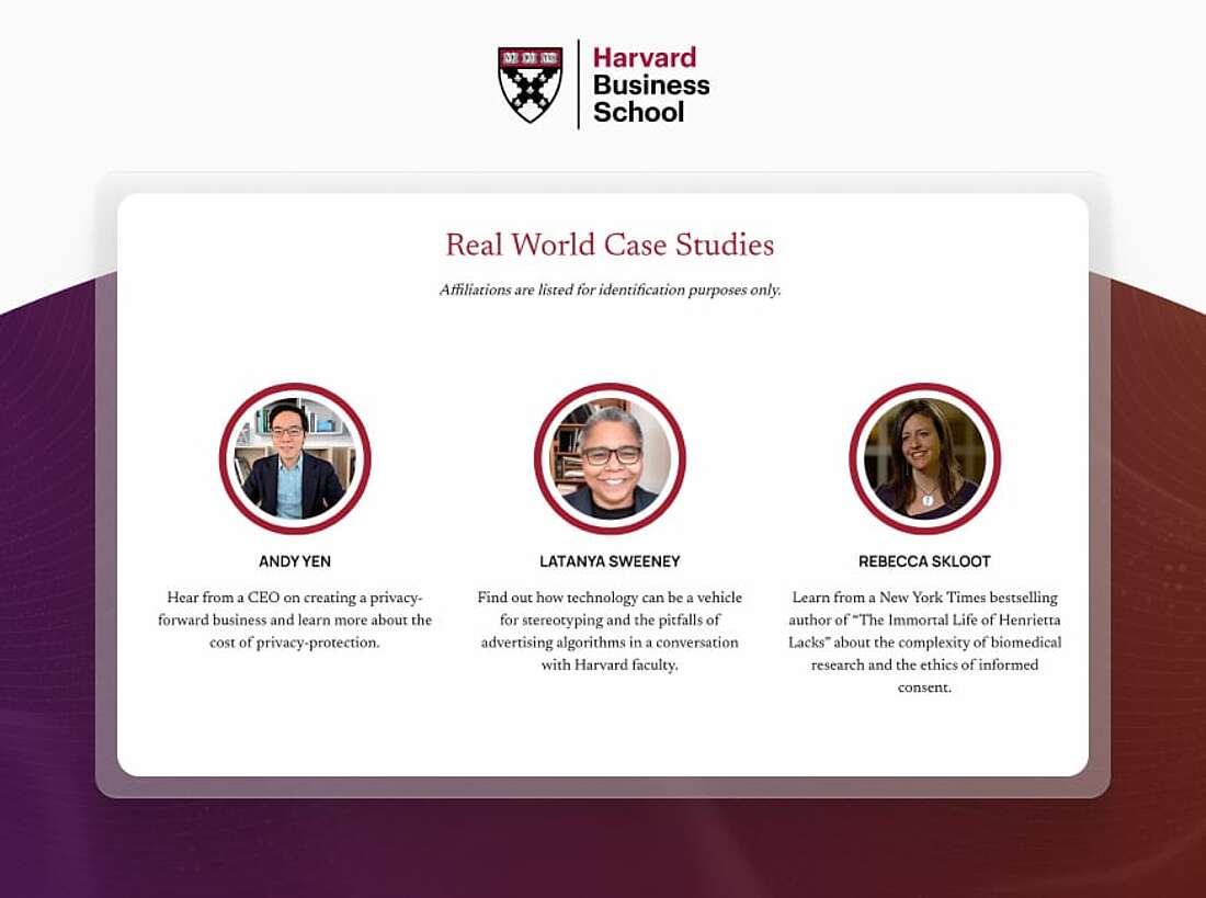 Harvard Business School data privacy training course