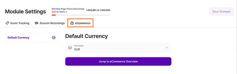 Set The Default Currency for your eCommerce Statistics