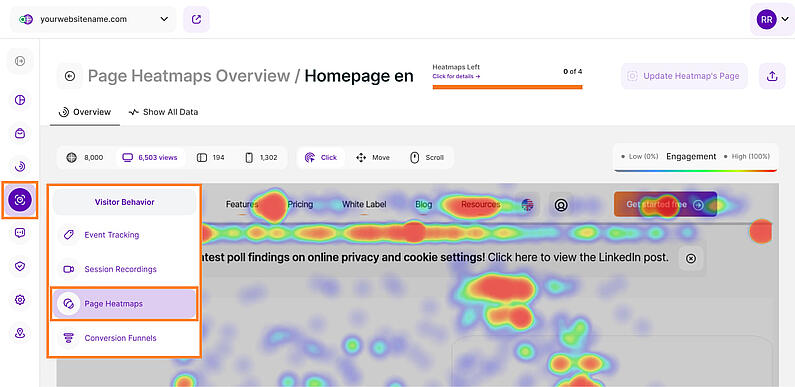 Visualize User Behavior Through Page Heatmaps