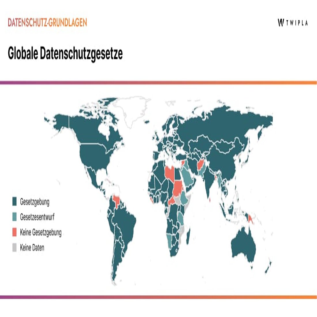 Klicken Sie auf dieses Bild, um zu einer interaktiven Version auf der Website der UNCTAD zu gelangen Eine globale Übersicht über den Stand der nationalen Datenschutzgesetze