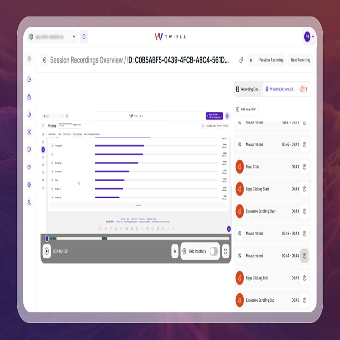 The Website Usability Score is a real-time indicator in the Master Dashboard that reflects the number of alarming visitor behaviors such as rage clicks or dead clicks detected across your site. Explore the Website Usability report block