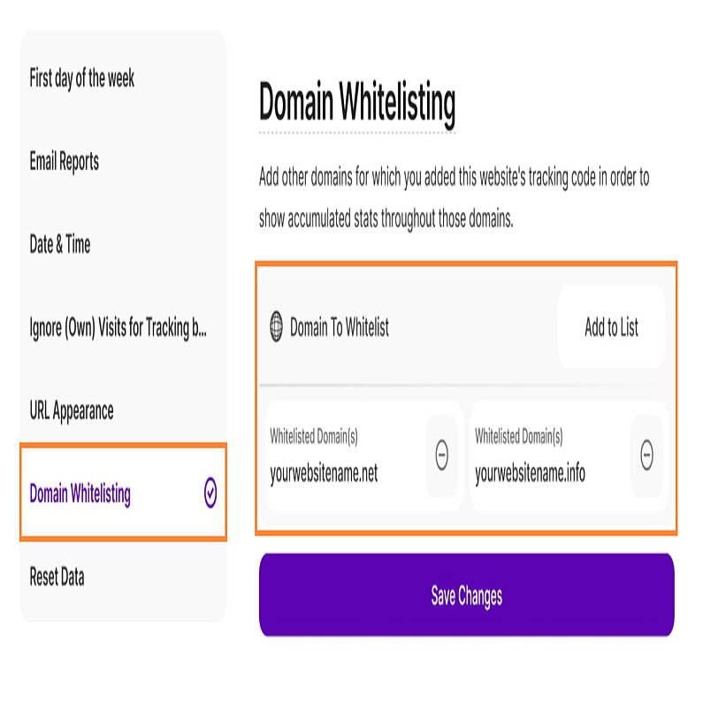 Domain zur Whitelist hinzufügen