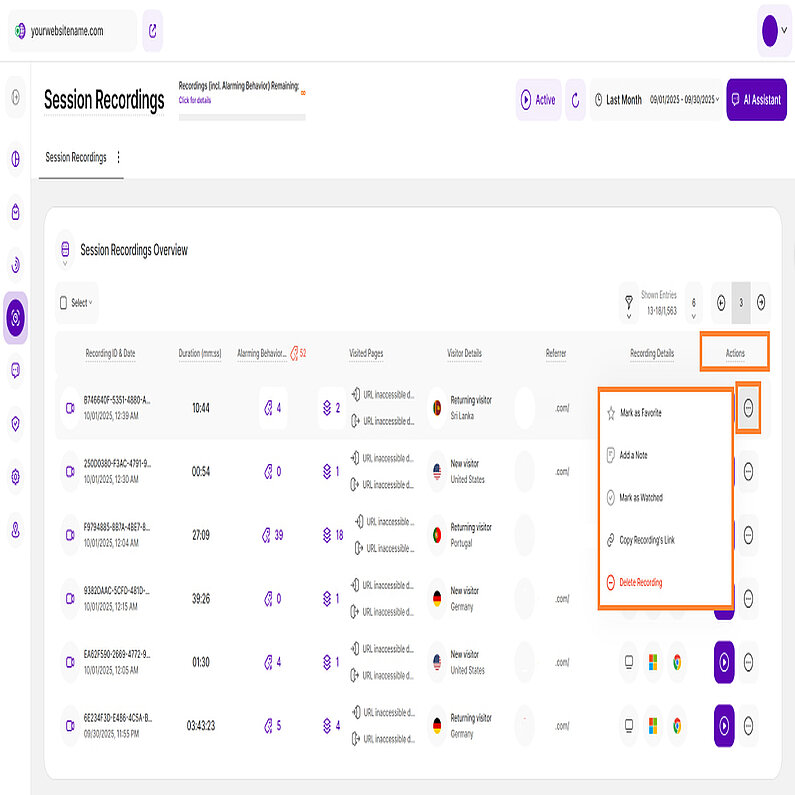 Managing your Session Recordings Managing your Session Recordings