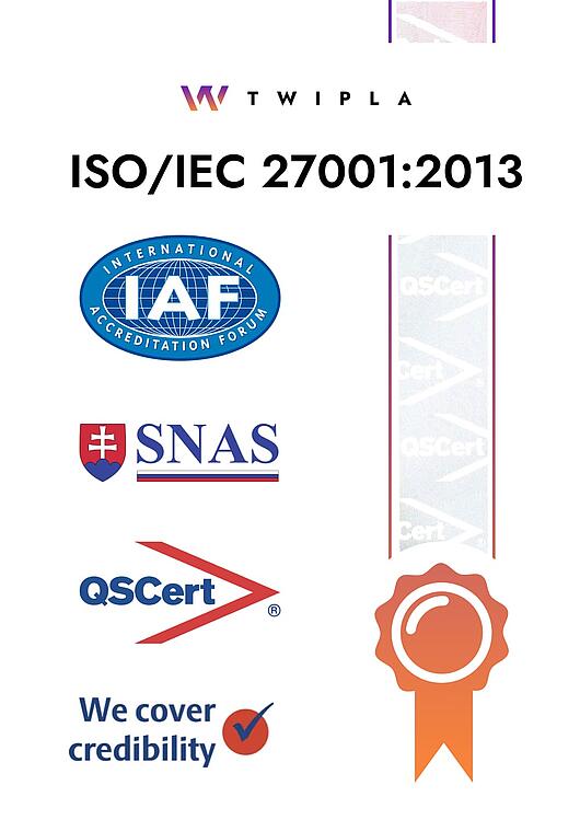 A graphic of TWIPLA's ISO 27001 certification