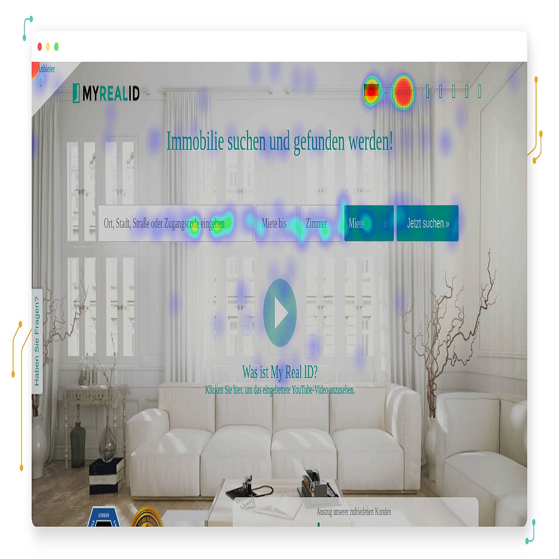 A heatmap of Visitor Analytics' homepage Heatmapping Visitor Analytics' homepage