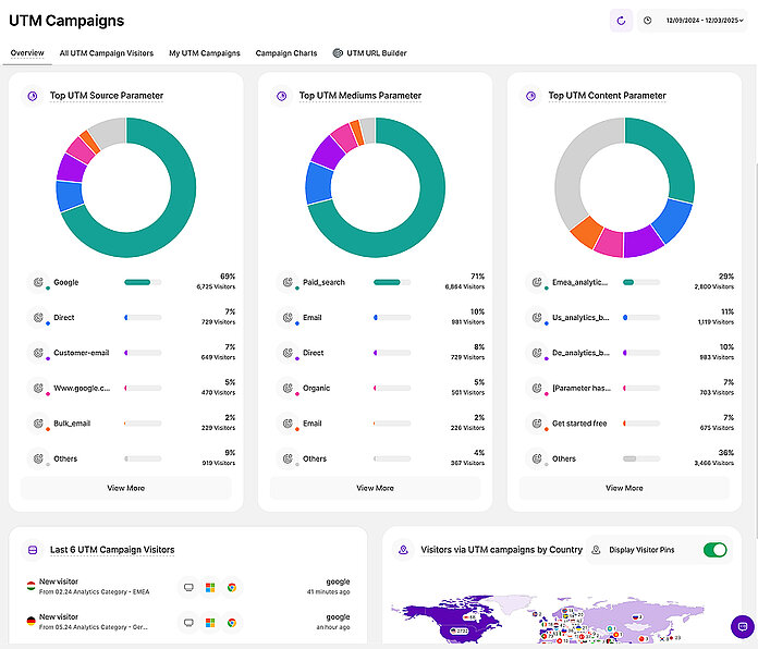 UTM campaigns - TWIPLA Website Intelligence