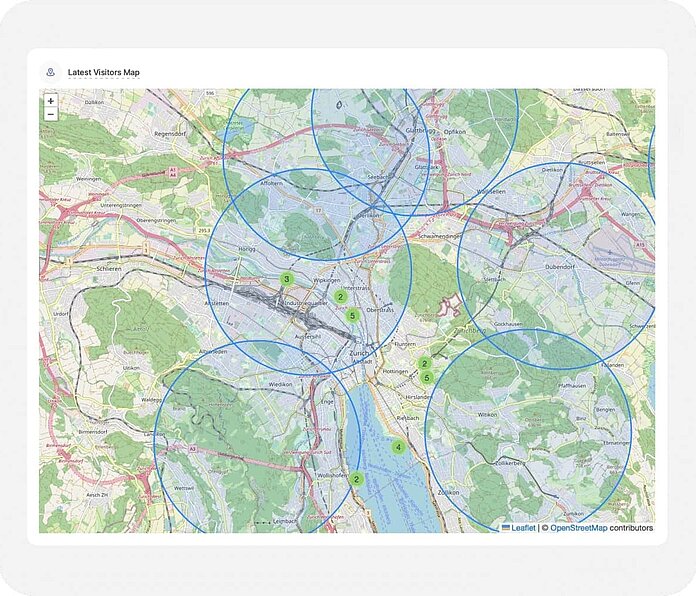 Visitors TWIPLA geolocational map