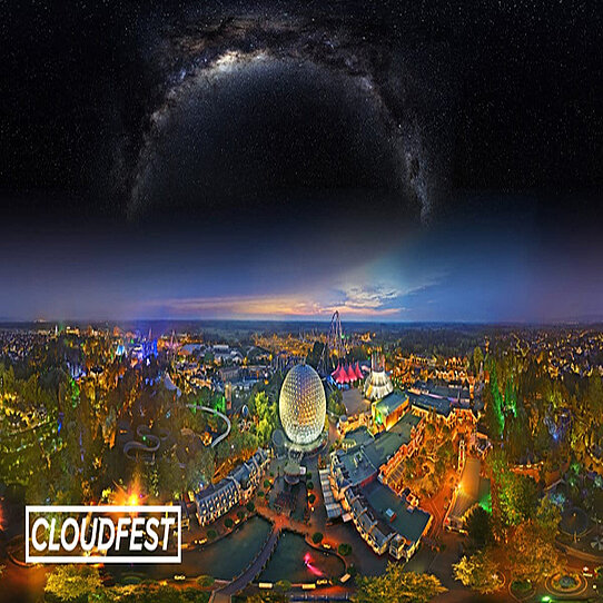 CloudFest 2025 took place at Europa-Park in Rust, Germany, offering full venue access, major networking events, and a vibrant festival atmosphere at one of Europe’s top amusement parks. A bird's eye view of Europa Park's attractions