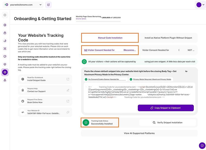 Tracking Code - No Visitor Consent Needed