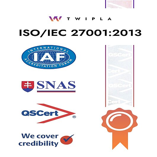 A graphic of TWIPLA's ISO 27001 certification