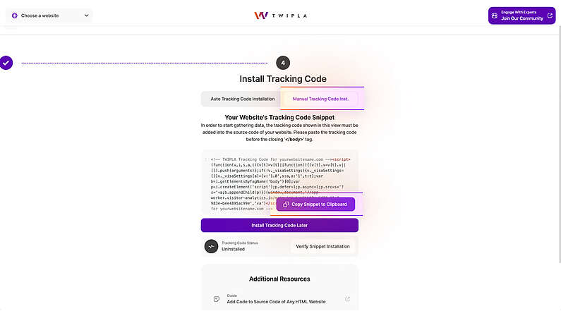 Installieren Sie den Tracking-Code auf Ihrer Website