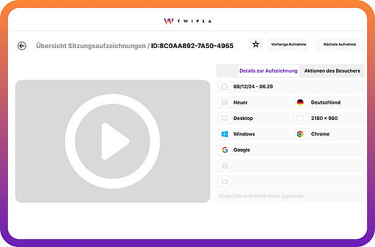 TWIPLAs Tool für Sitzungsaufzeichnungen