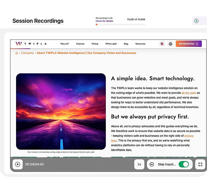 Session Recordings Replay Any Visitor Journey