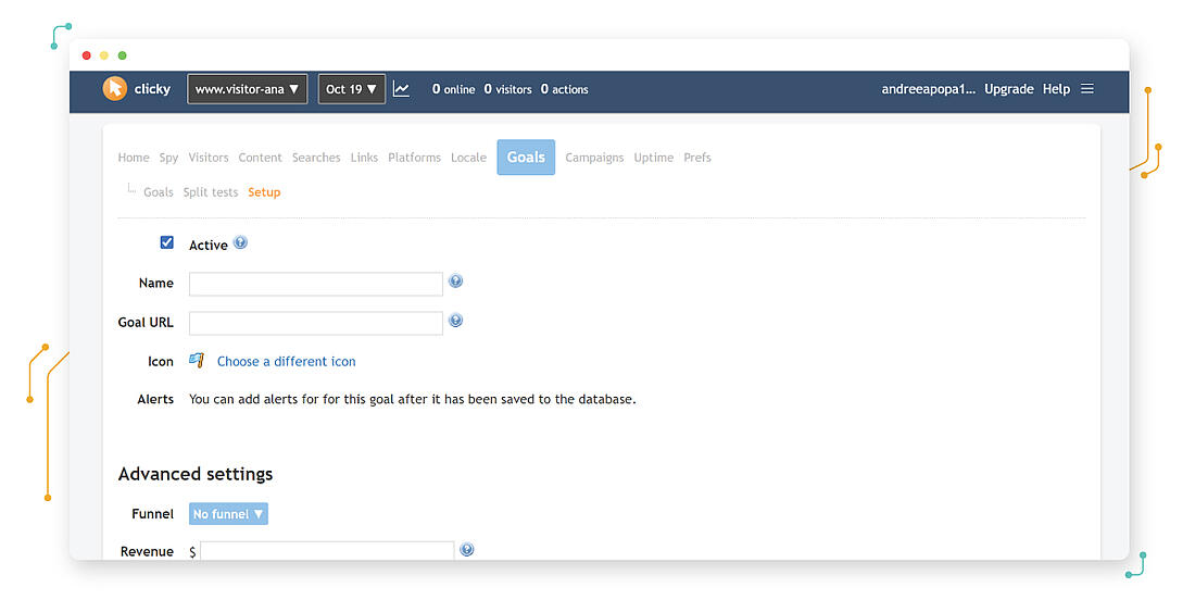 Clicky analytics interface