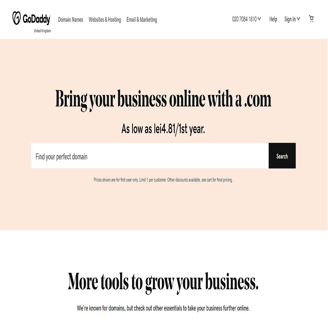 GoDaddy website builder