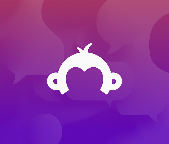 An abstract image representing SurveyMonkey with a centered logo