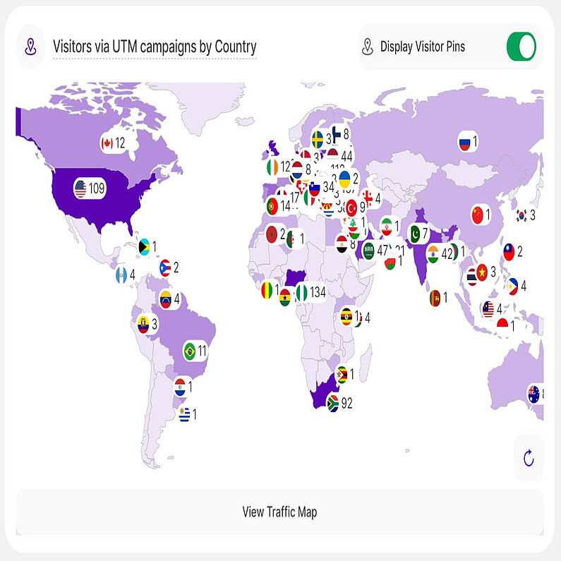 Explore UTM Campaign Visitors by Country