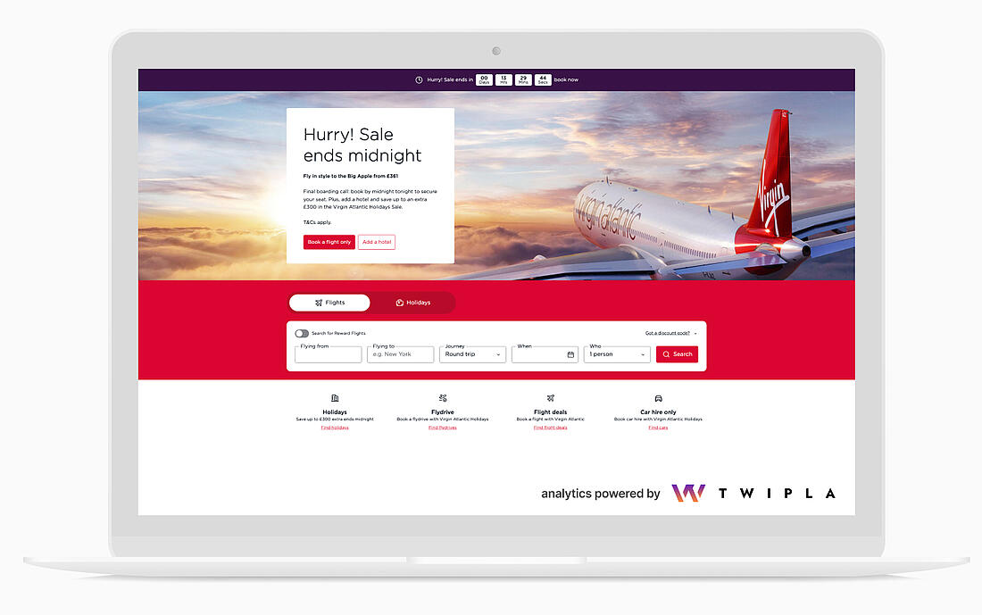 Virgin Atlantic and website analytics