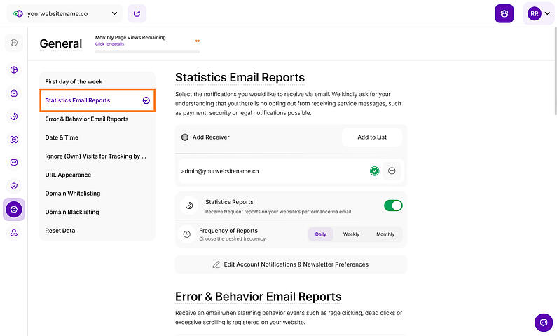 Set Up Your Statistics Email Reports