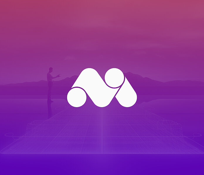 An abstract image representing Matomo with a centered logo