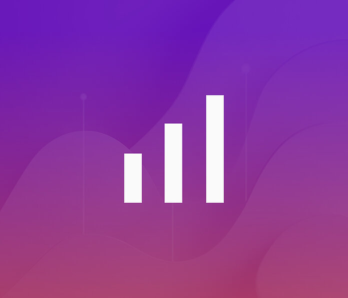 An abstract image representing Simple Analytics with a centered logo