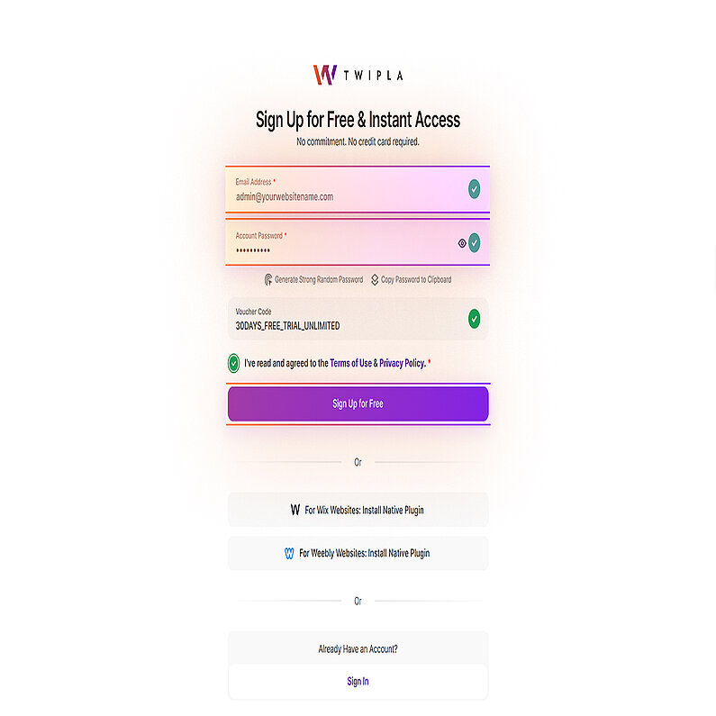 register for a new account