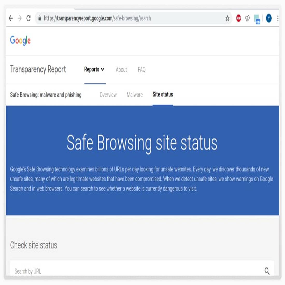 Google Safe Browsing-Schnittstelle