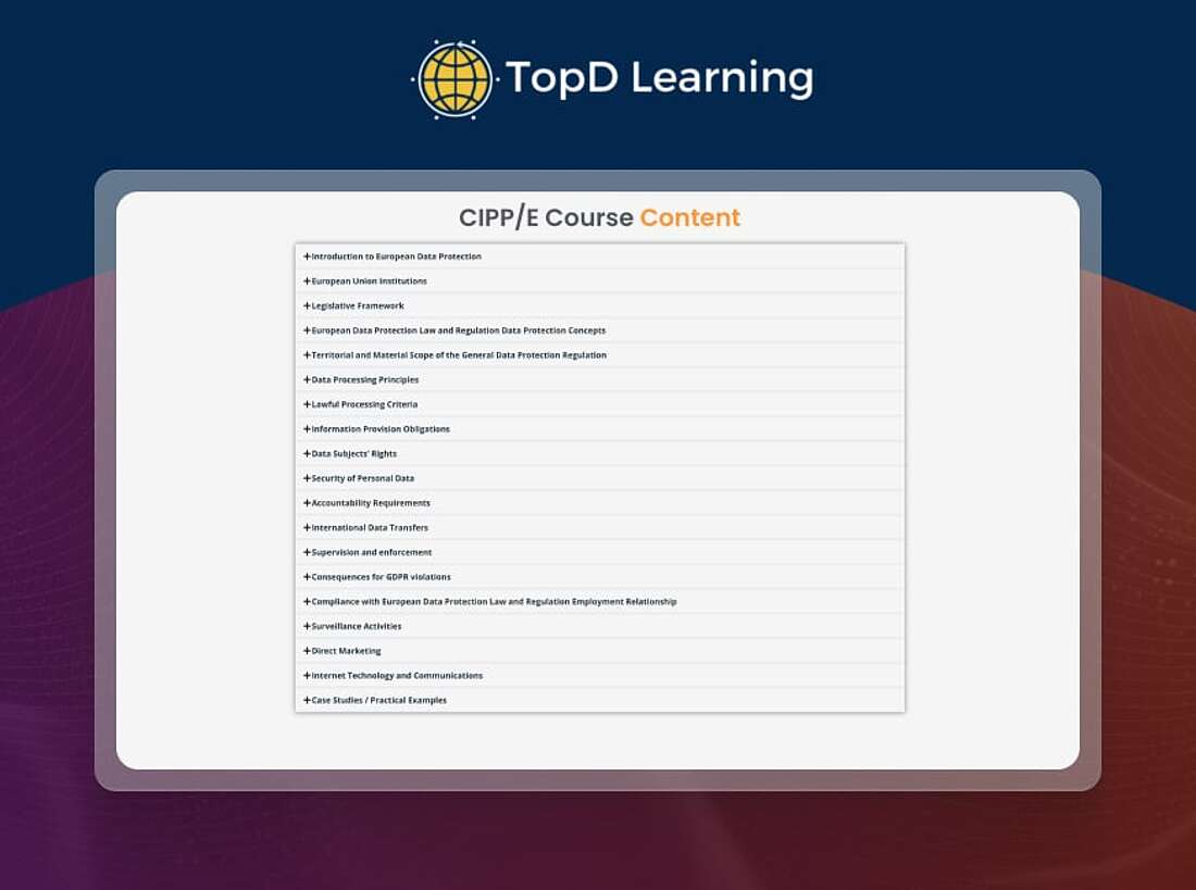 TopD Learning data privacy training course