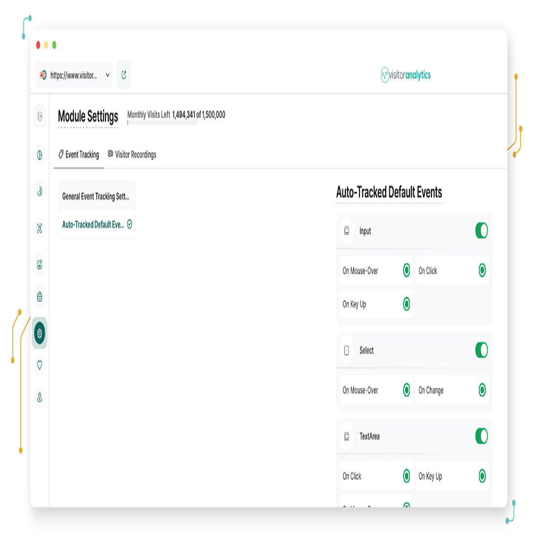 Calibrate Your Automatic Event Tracking Tool in Visitor Analytics Settings Calibrate Your Automatic Event Tracking Tool in Visitor Analytics Settings
