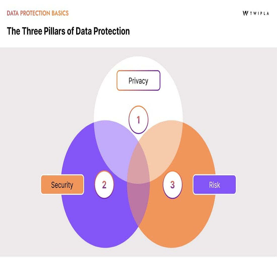 A Venn diagram of the three pillars of data protection