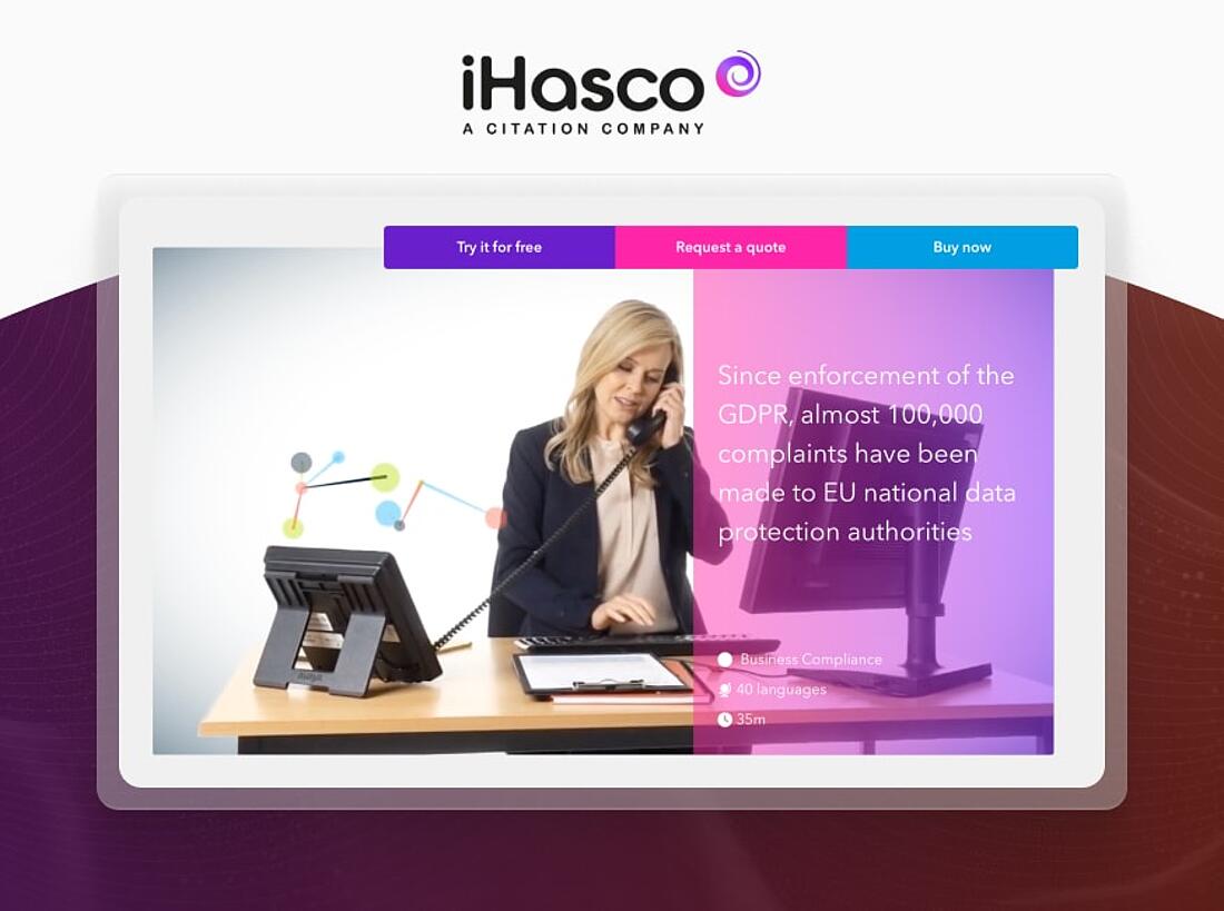 Screenshot iHasco GDPR EU Training course