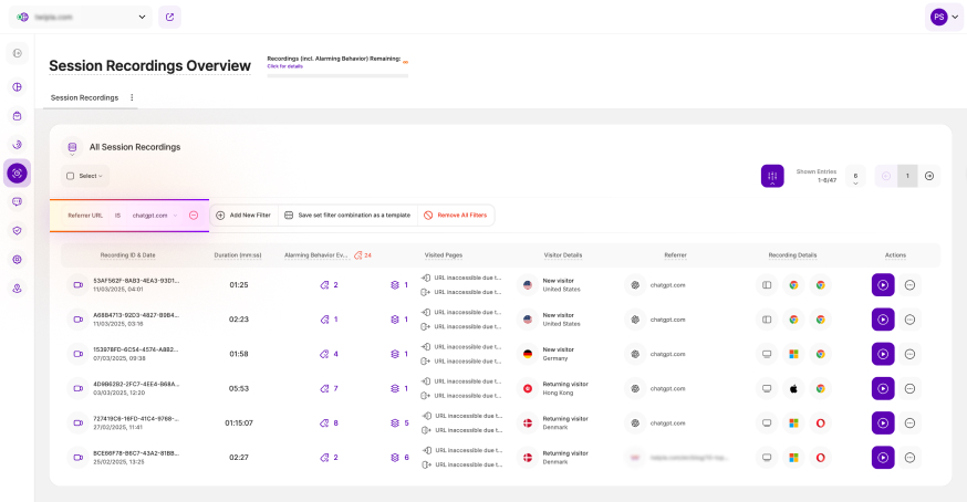 Using Session Replays to Understand AI-Referred Visitor Behavior