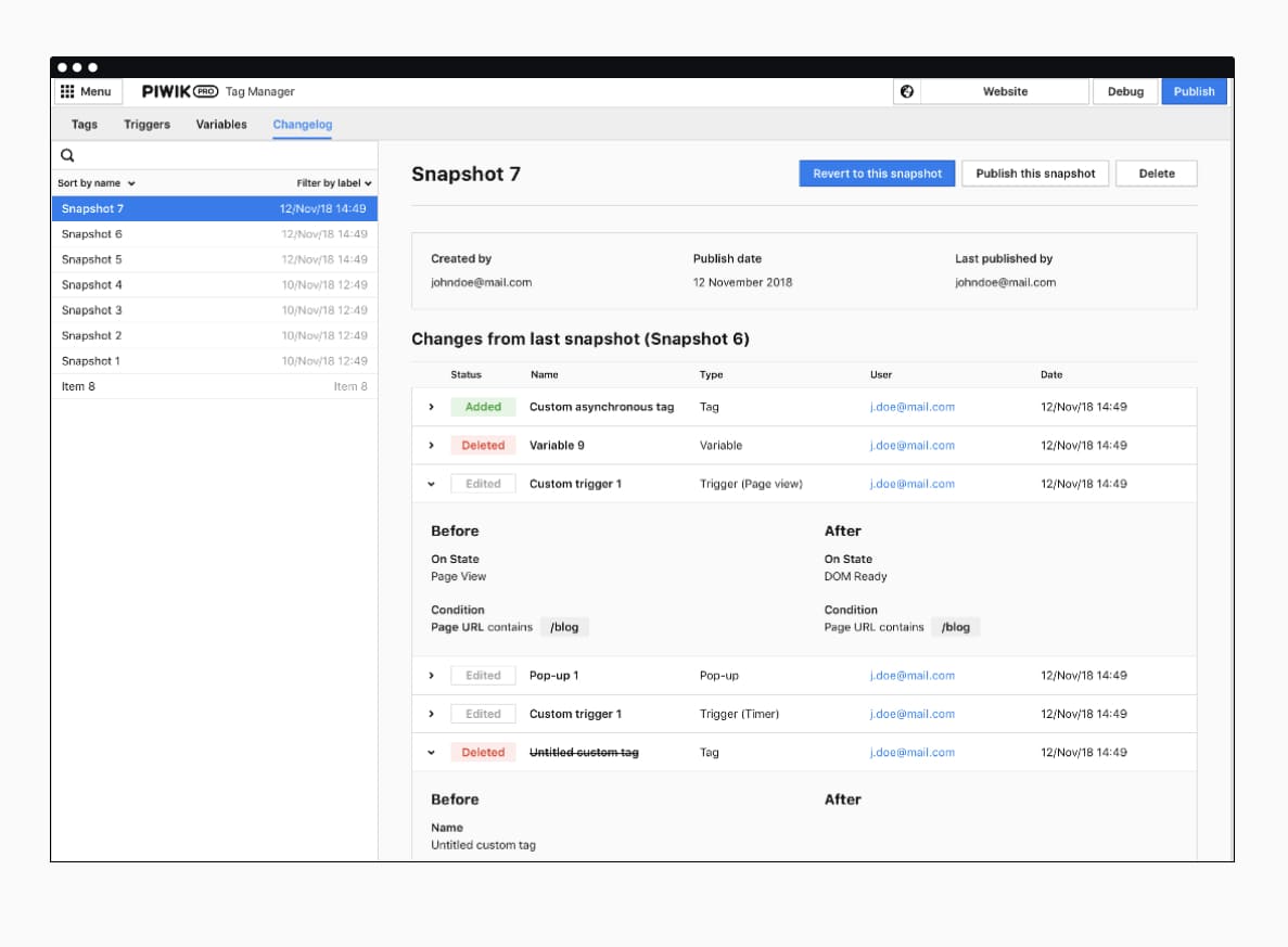 Piwik PRO vs TWIPLA comparison Event Tracking