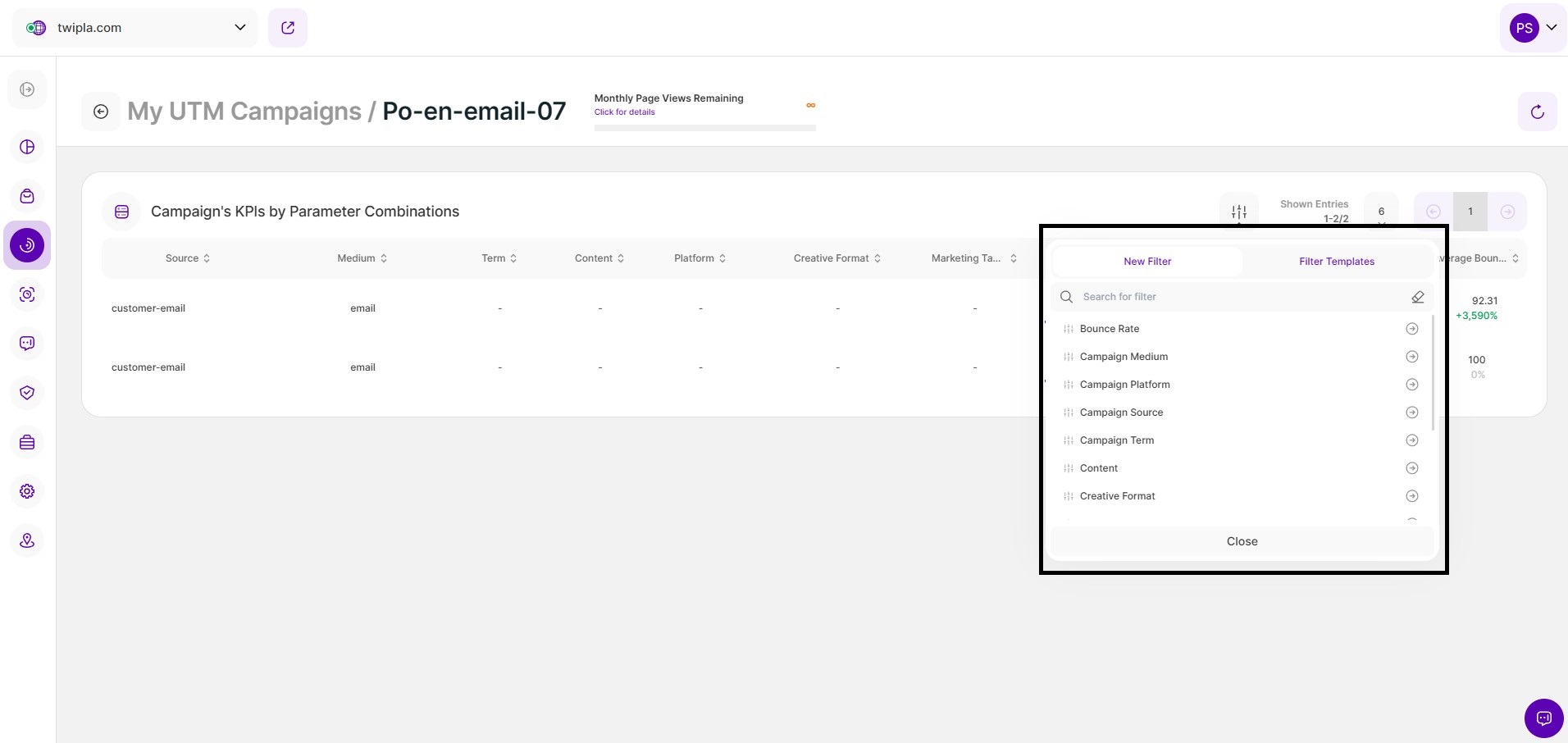 UTM Filters