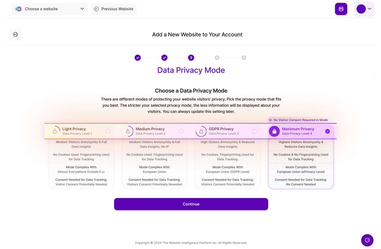 choose your data privacy mode