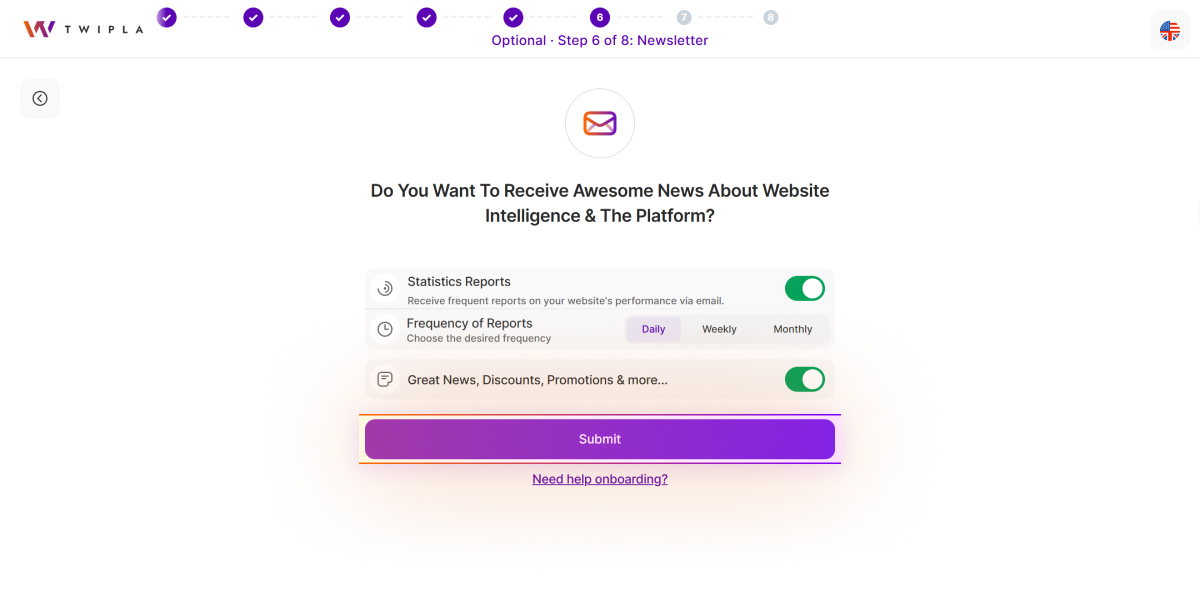 receive news about website intelligence